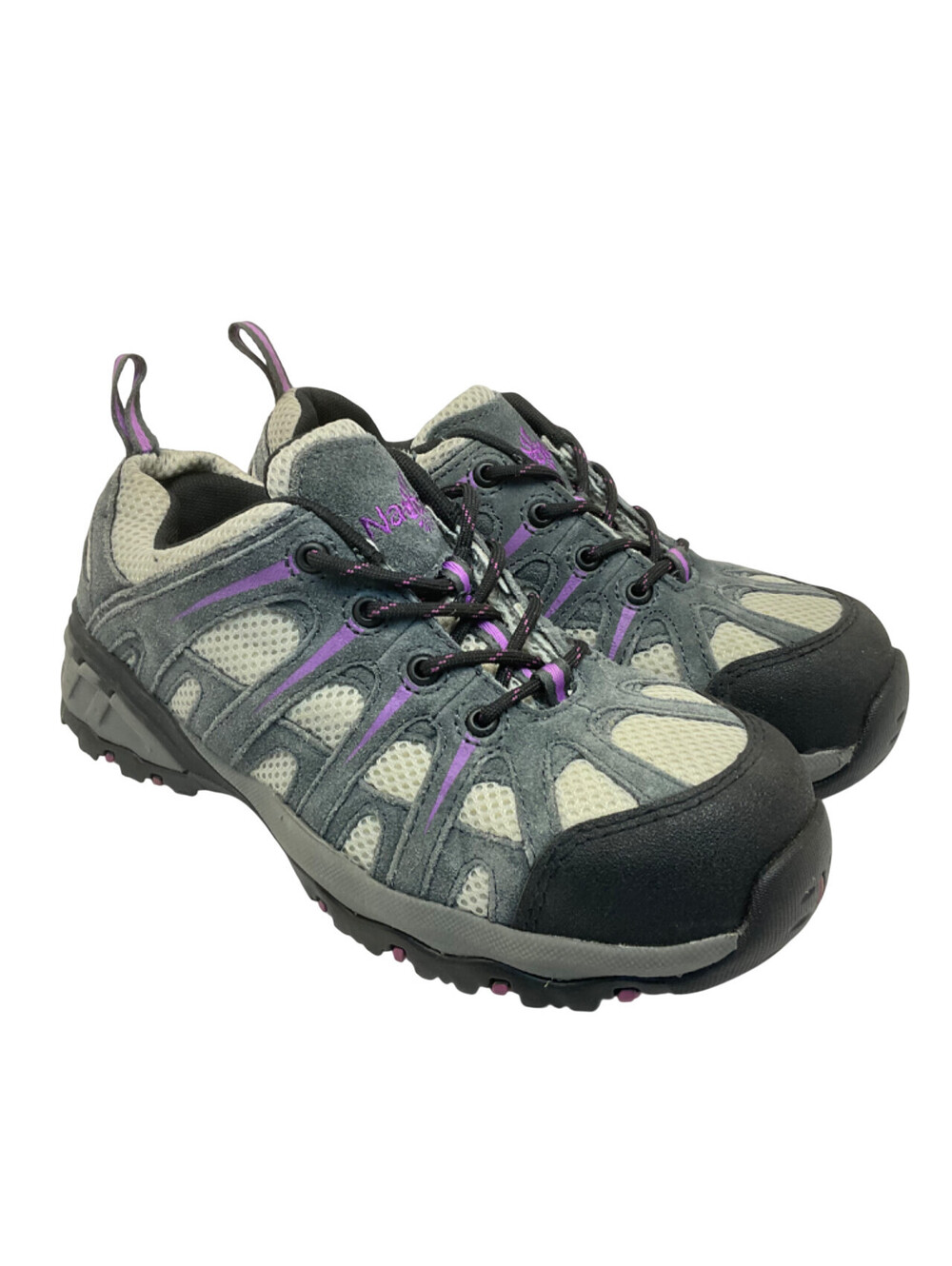Nautilus Women's Composite Toe Athletic Work Shoes N1754 Grey/Purple Size 7.5W